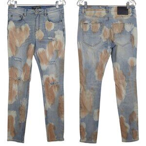 Serenede Mens Jeans Size 32 Slim Stretch Distressed Bleach Wash LA Denim